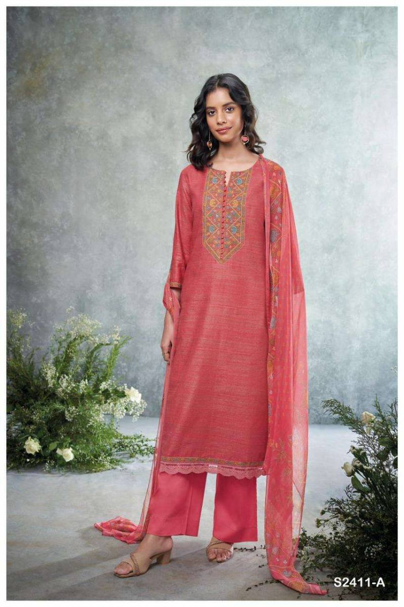 Ganga Roplex Woven Solid Embroidered Salwar Kameez