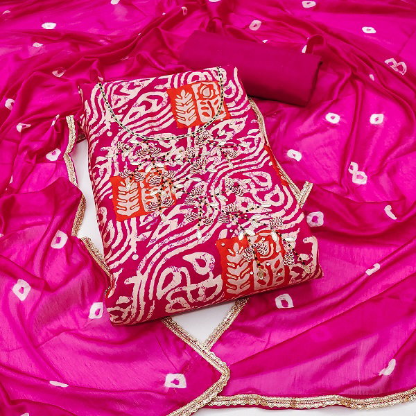 Kriti 11468 Party Wear Semi Stitched Hand Worked Roman Silk Suit with Bottom and Dupatta