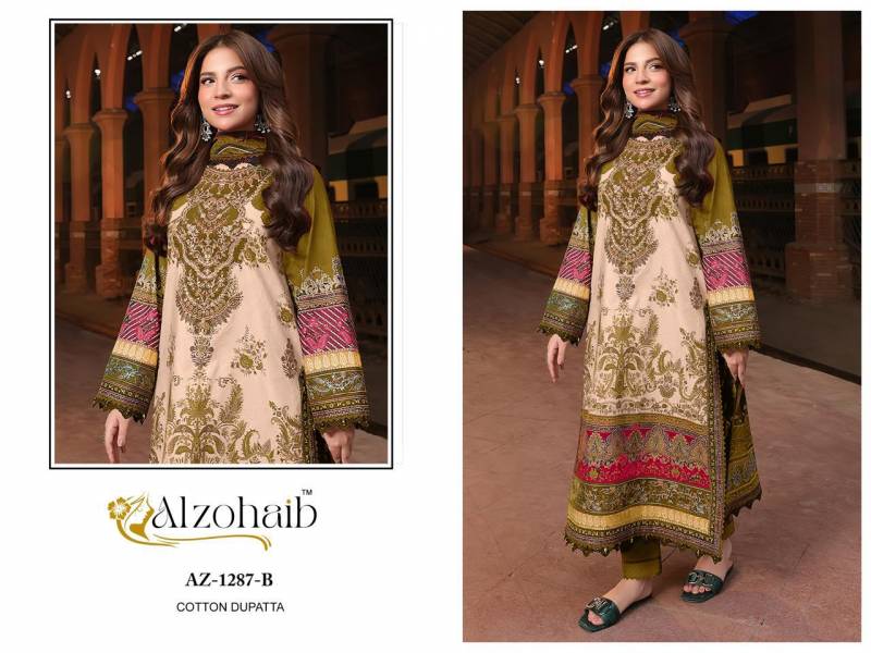 Alzohaib Az 1287 A To C Cotton Dupatta Pakistani Suits Collection