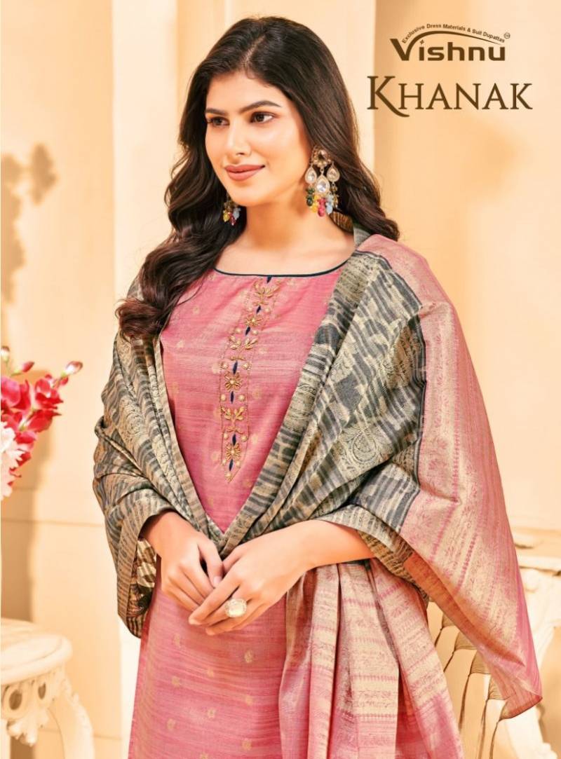 Vishnu Khanak Banarasi Tusser Butti Dress Material Collection