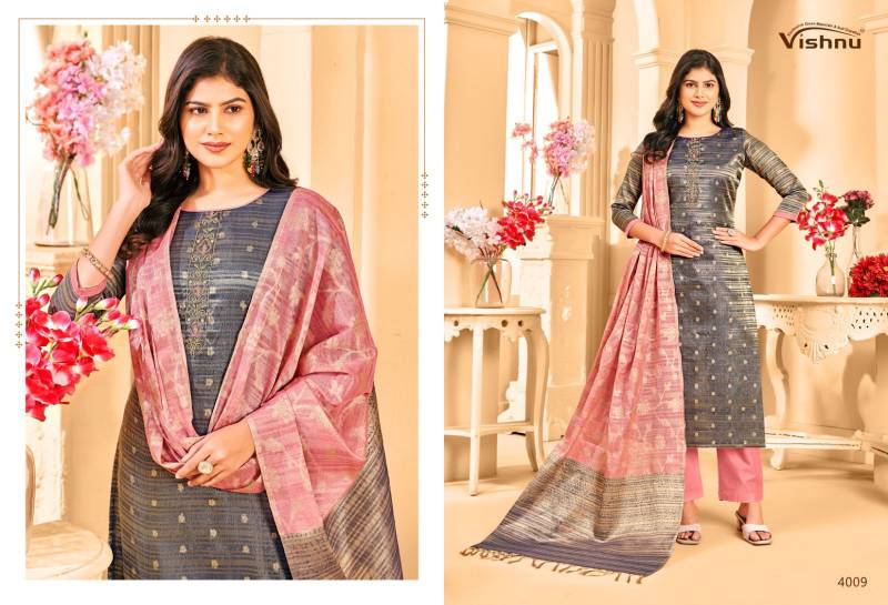 Vishnu Khanak Banarasi Tusser Butti Dress Material Collection