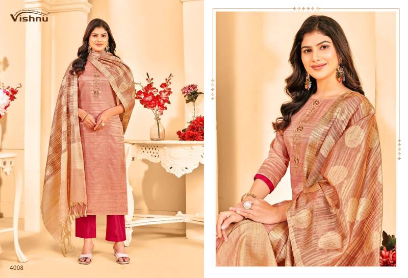 Vishnu Khanak Banarasi Tusser Butti Dress Material Collection