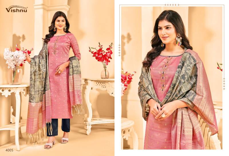 Vishnu Khanak Banarasi Tusser Butti Dress Material Collection