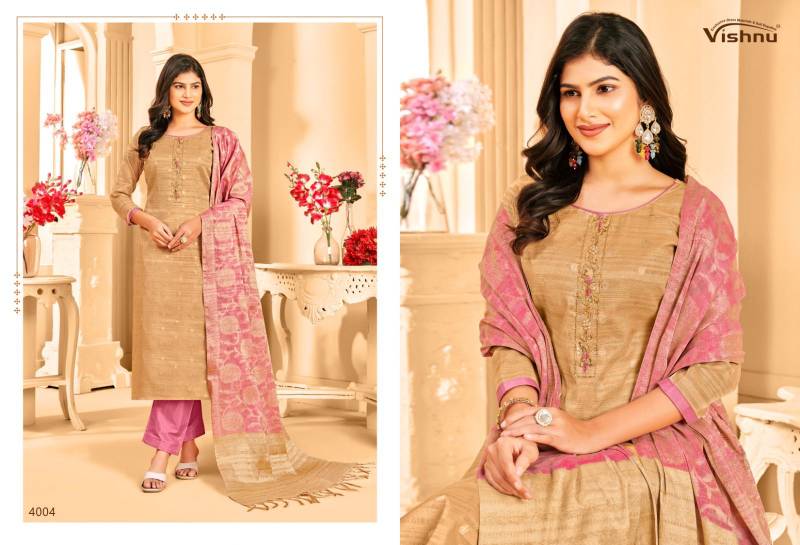 Vishnu Khanak Banarasi Tusser Butti Dress Material Collection