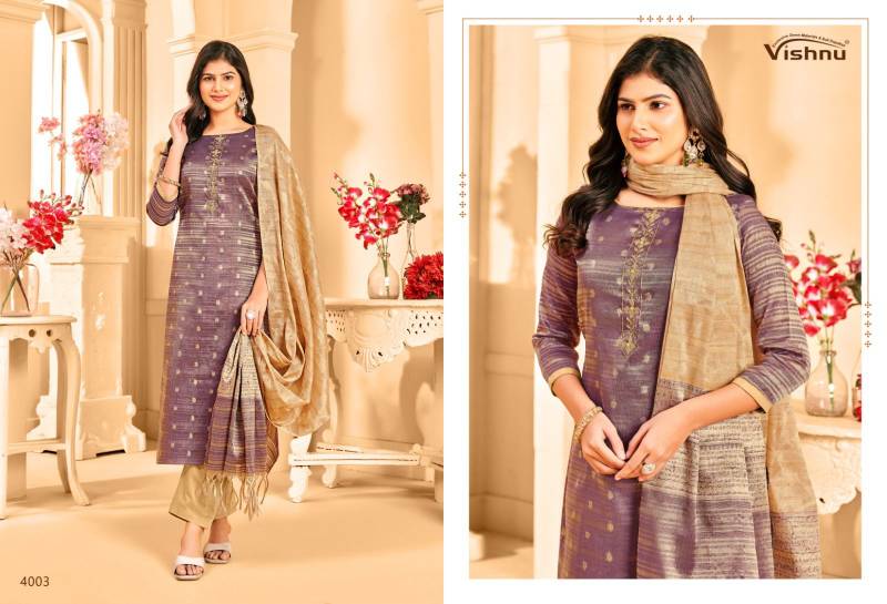Vishnu Khanak Banarasi Tusser Butti Dress Material Collection