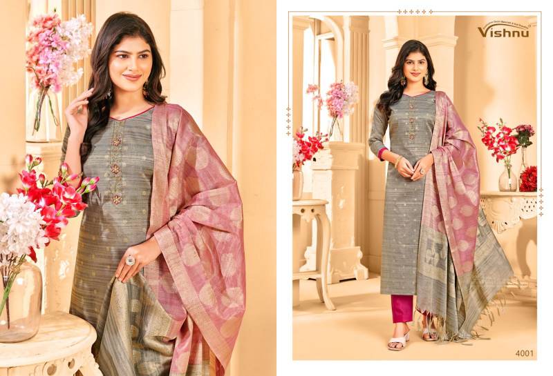Vishnu Khanak Banarasi Tusser Butti Dress Material Collection