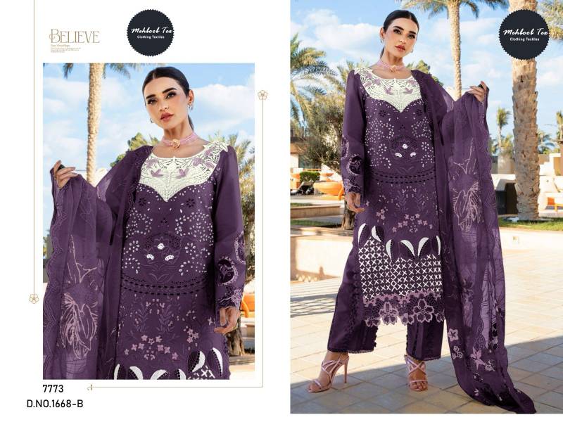 Mehboob Tex 1668 A And B Chiffon Dupatta Pakistani Salwar Suits