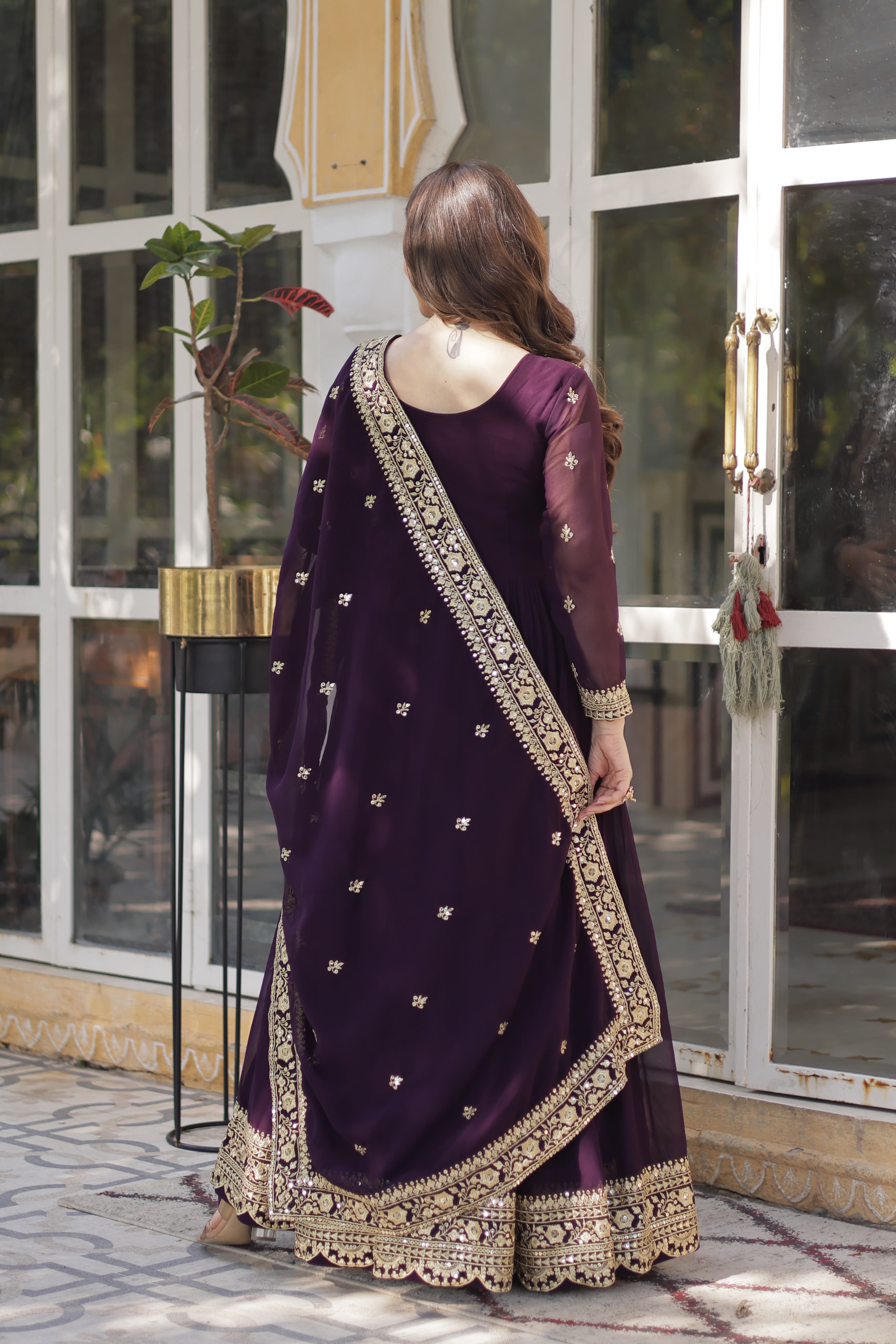 Lekha KA 1153 Faux Blooming Embroidery Zari Sequins Gown Collection