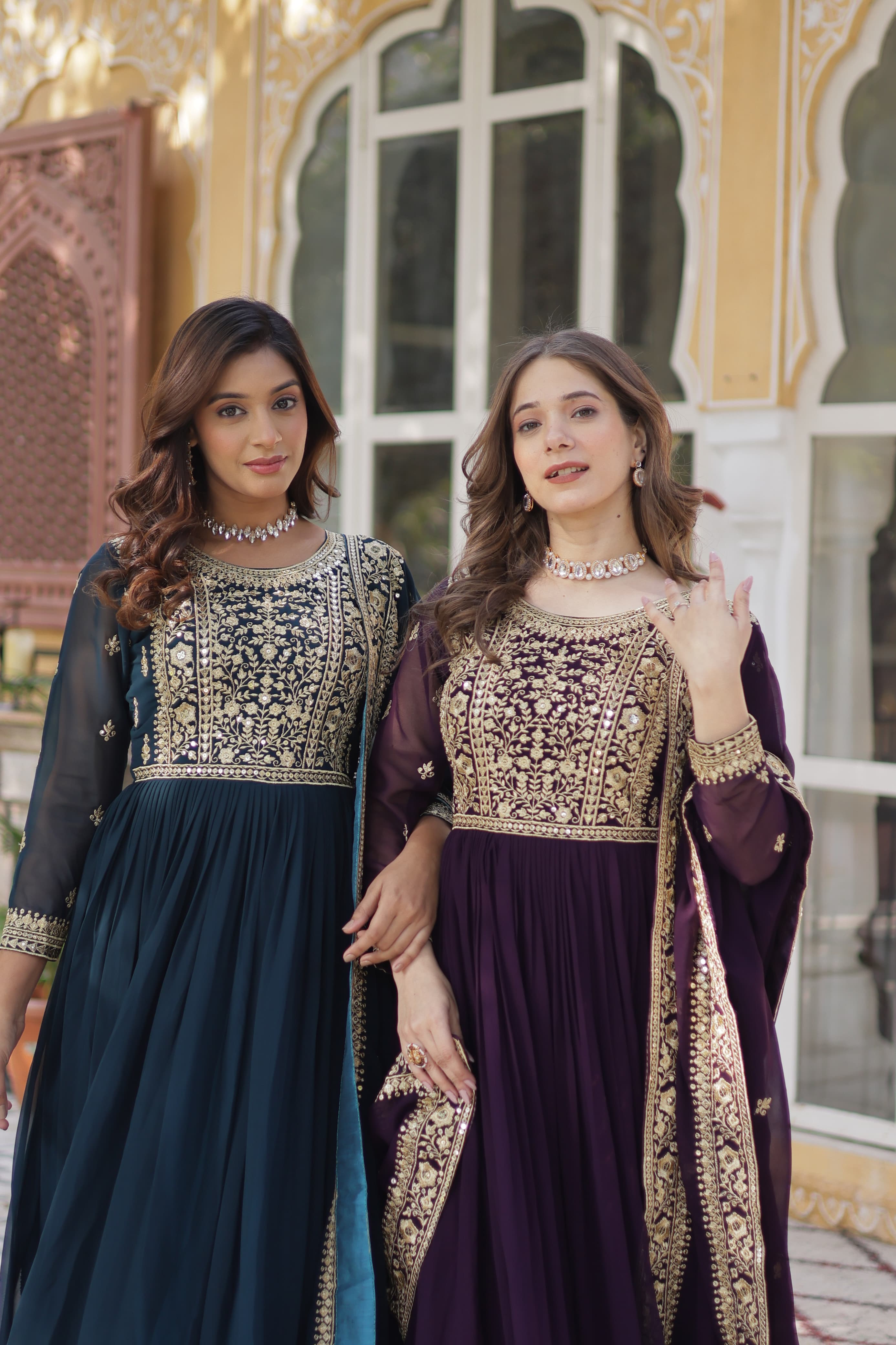 Lekha KA 1153 Faux Blooming Embroidery Zari Sequins Gown Collection