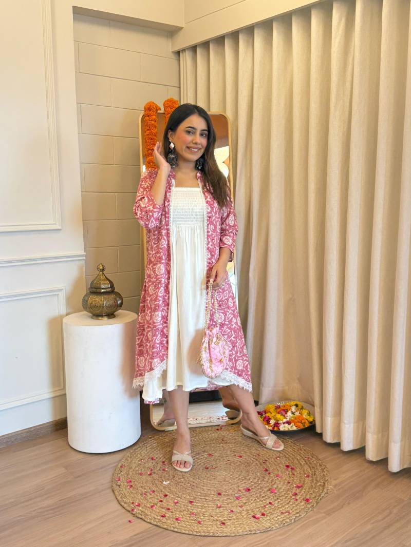 Naisha K 58 Rayon Printed Spaghetti With Shrug Collection