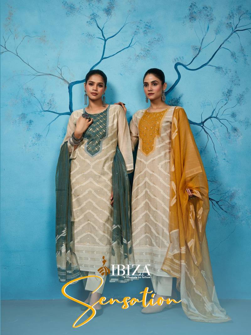 Ibiza Sensation Organic Silk Jacquard Fancy Salwar Kameez