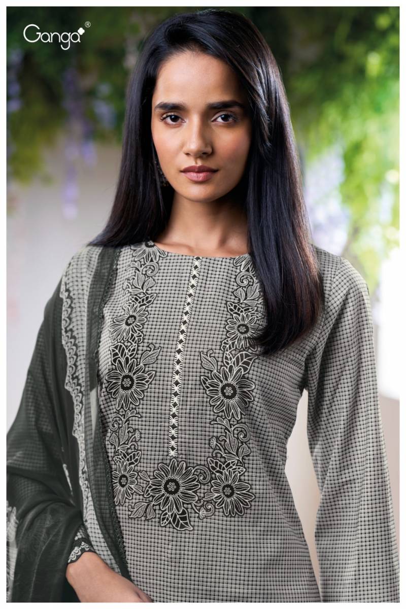 Ganga Myraavi Cotton Printed Embroidered Salwar Kameez