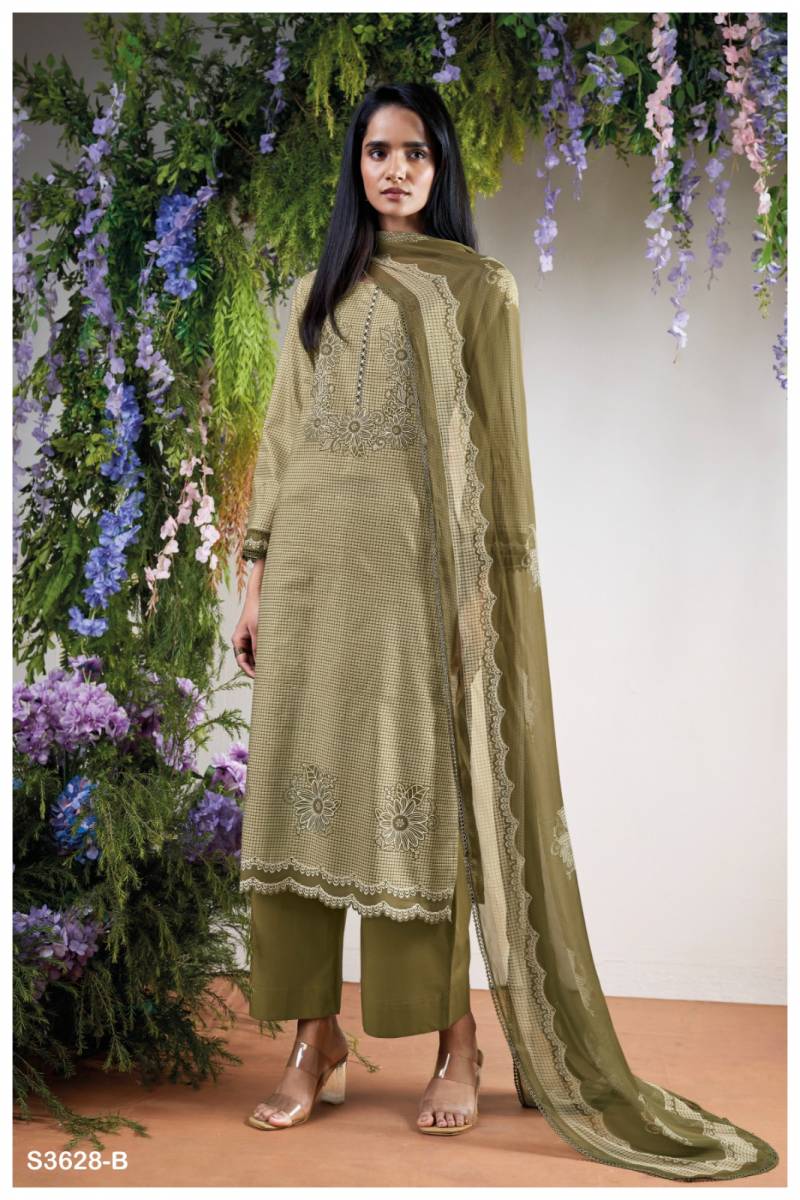 Ganga Myraavi Cotton Printed Embroidered Salwar Kameez