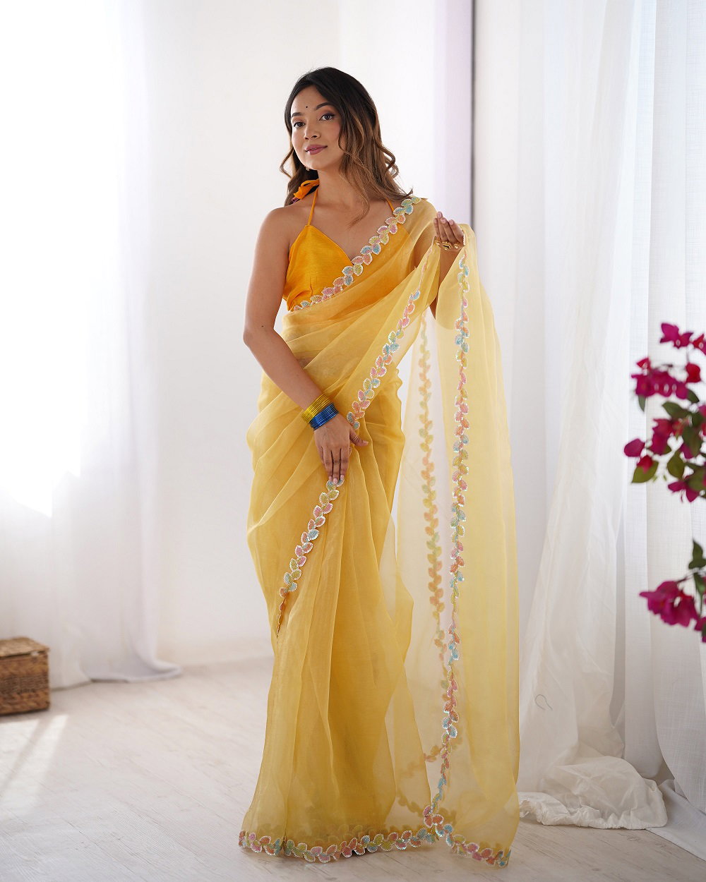 Ziva 46 Party Wear Printed Organza saree with Heavy Un Stitched Blouse