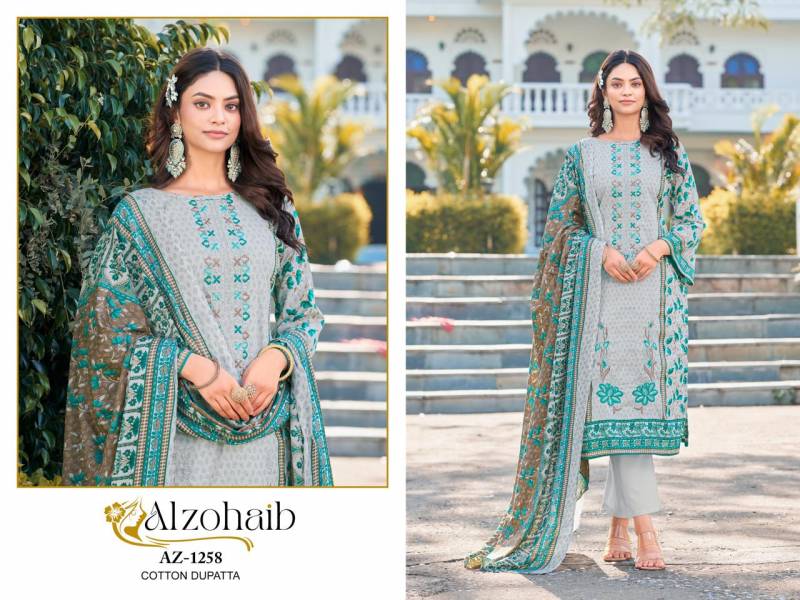 Alzohaib Az 1258 A To 1260 Chiffon Dupatta Pakistani Suits Collection
