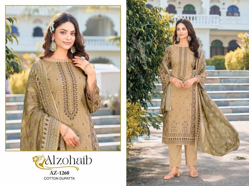 Alzohaib Az 1258 A To 1260 Chiffon Dupatta Pakistani Suits Collection