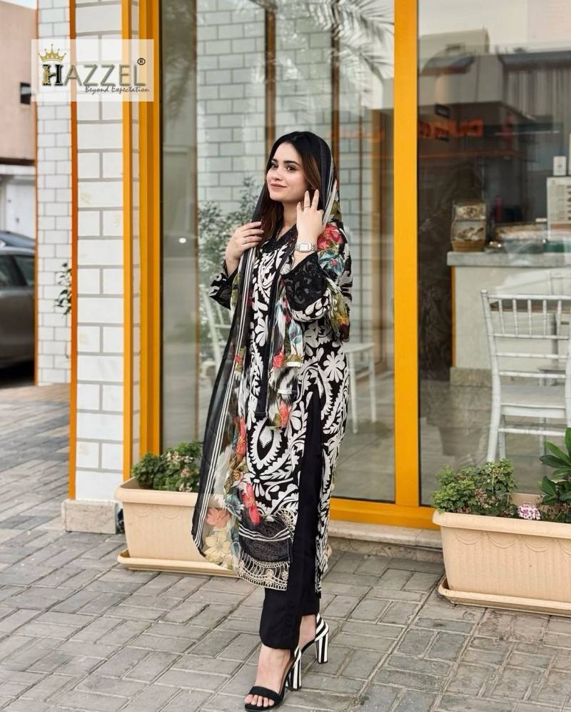Hazzel 0307 Cotton Dupatta Embroidered Pakistani Salwar Kameez