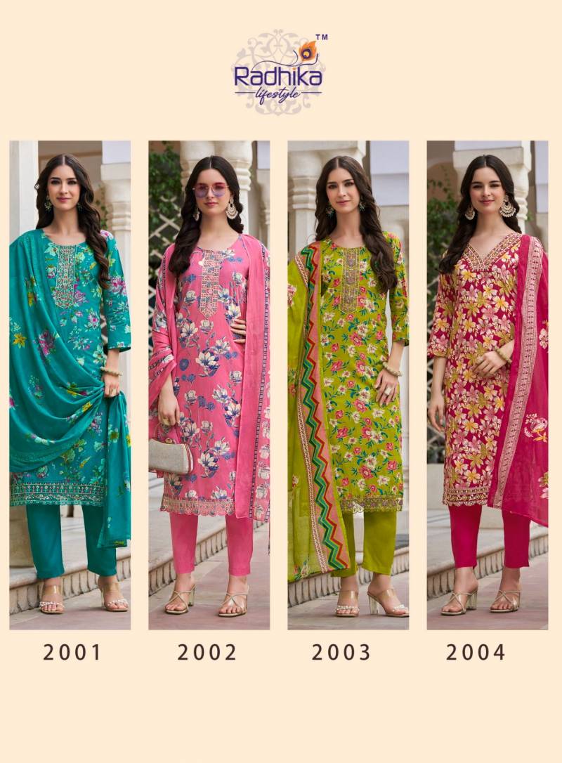 Radhika Cotton Craft Vol 2 Cotton Foil Printed Kurti Pant With Dupatta