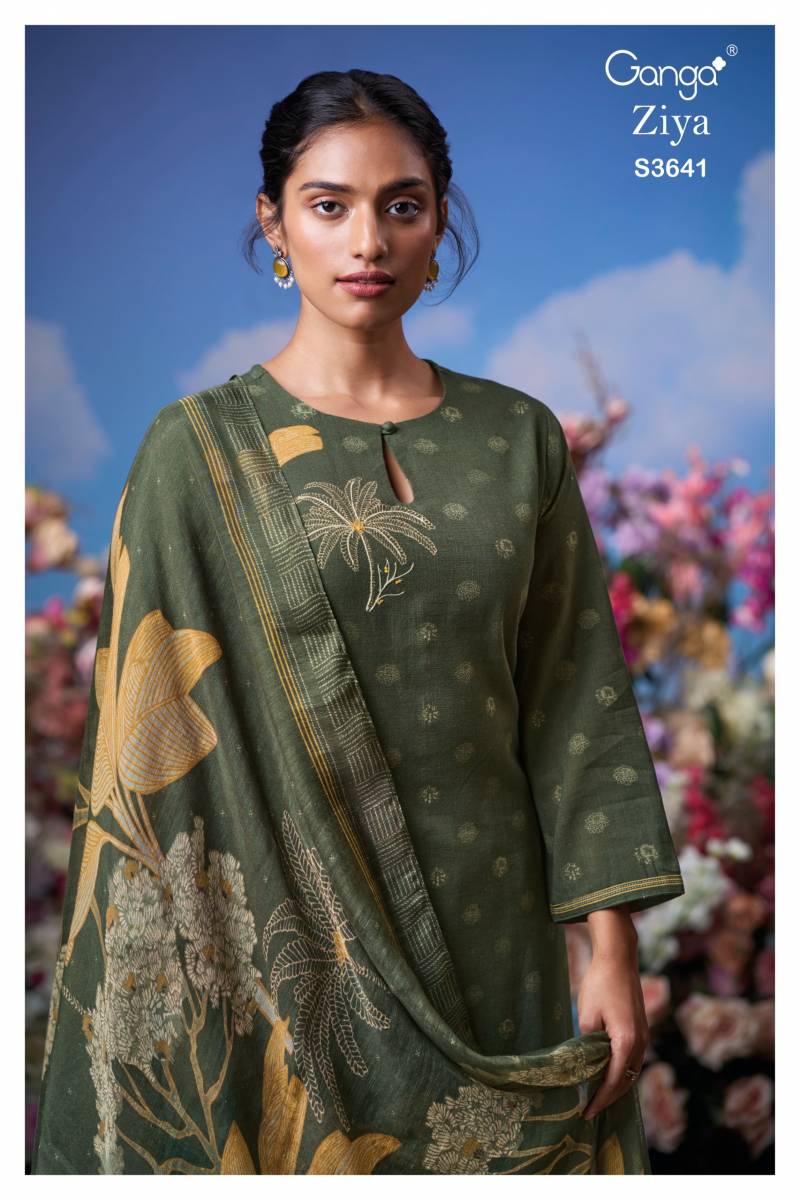 Ganga Ziya Cotton Printed Embroidered Salwar Kameez