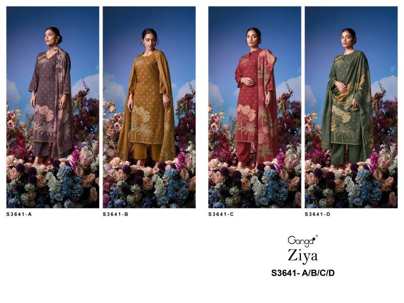 Ganga Ziya Cotton Printed Embroidered Salwar Kameez