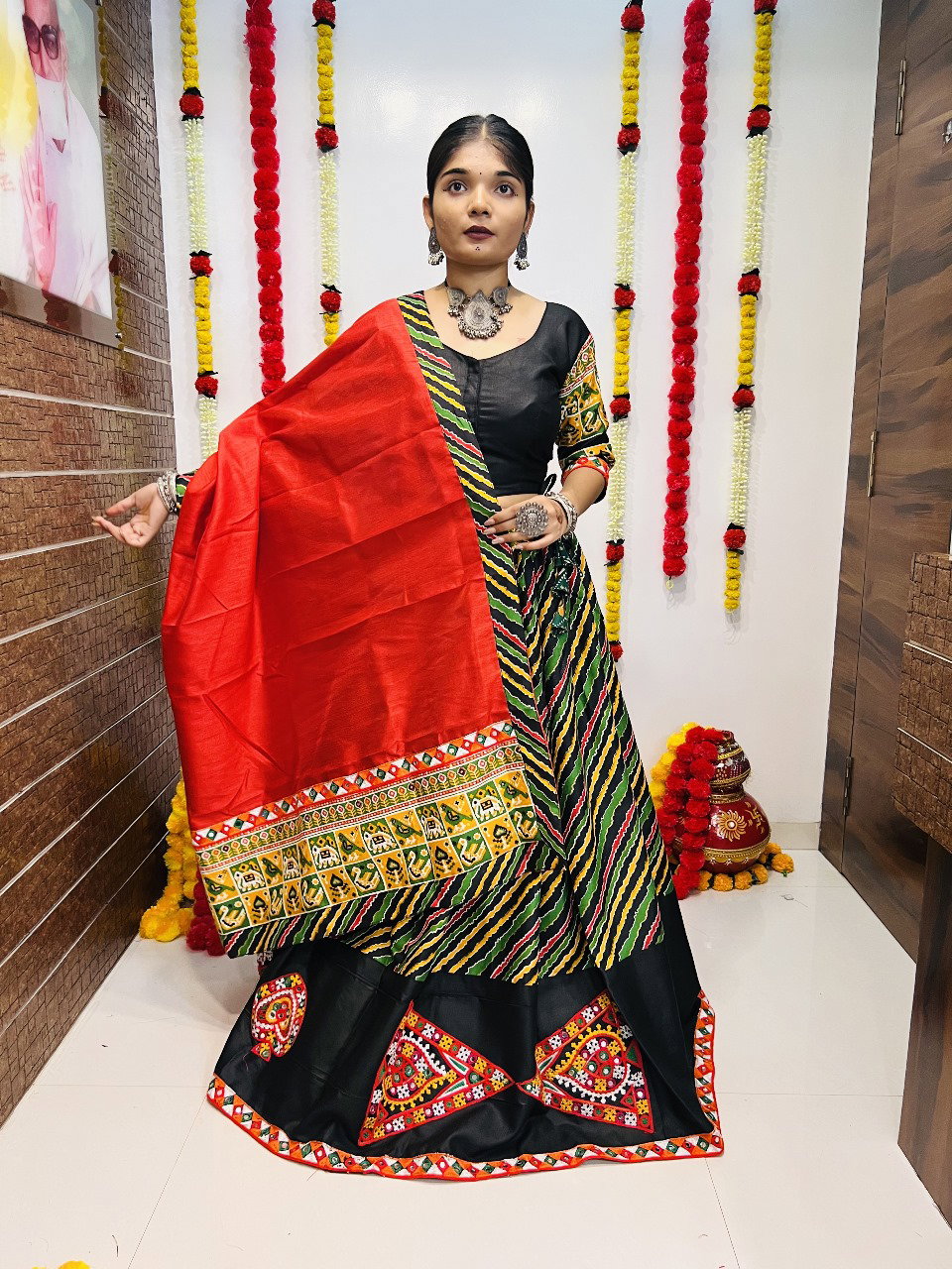 Aawiya Rajwadi Vol 7 D no. 7045 Pure Cotton Silk Printed Traditional Look Lehenga Choli