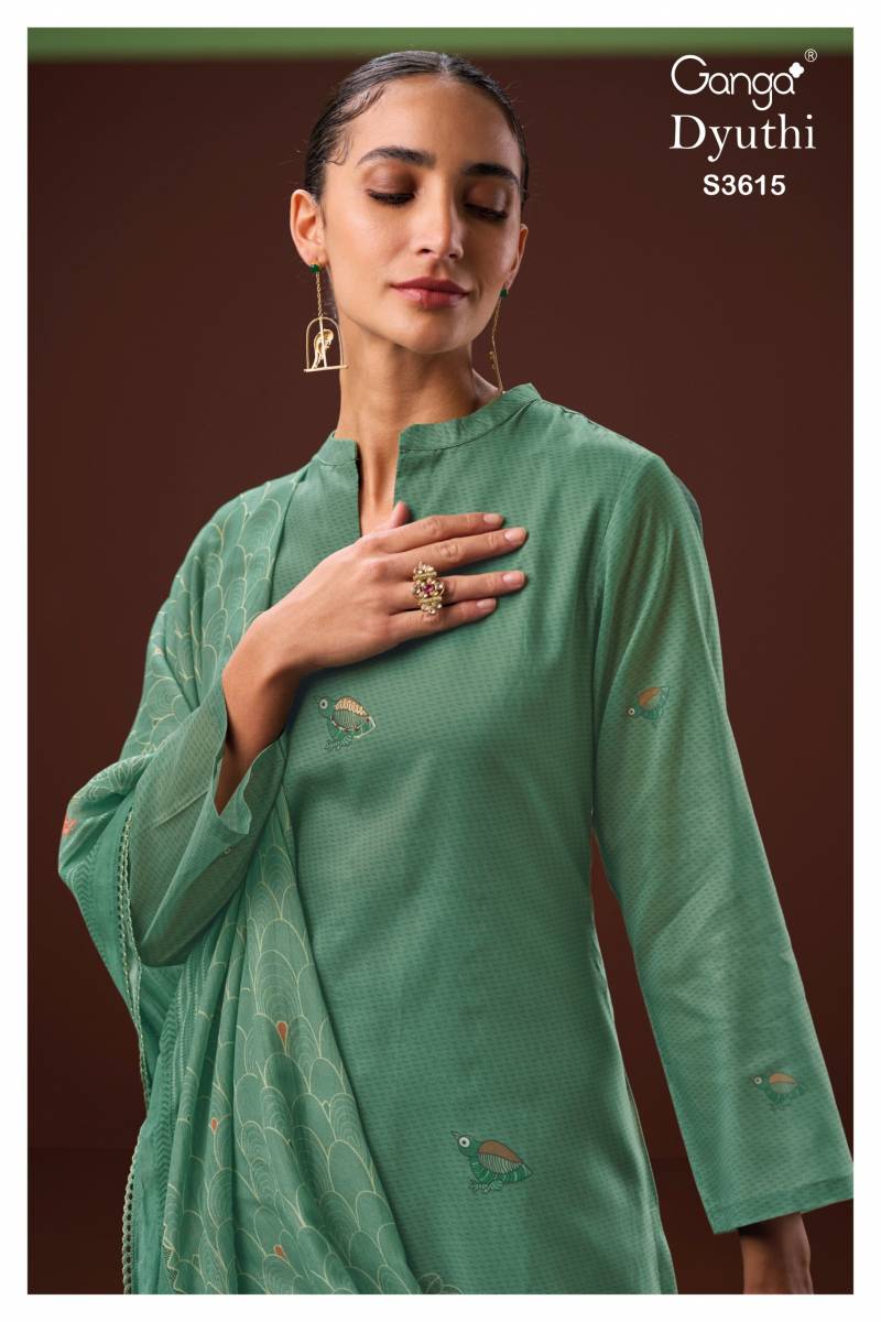 Ganga Dyuthi Mul Printed Embroidered Salwar Kameez