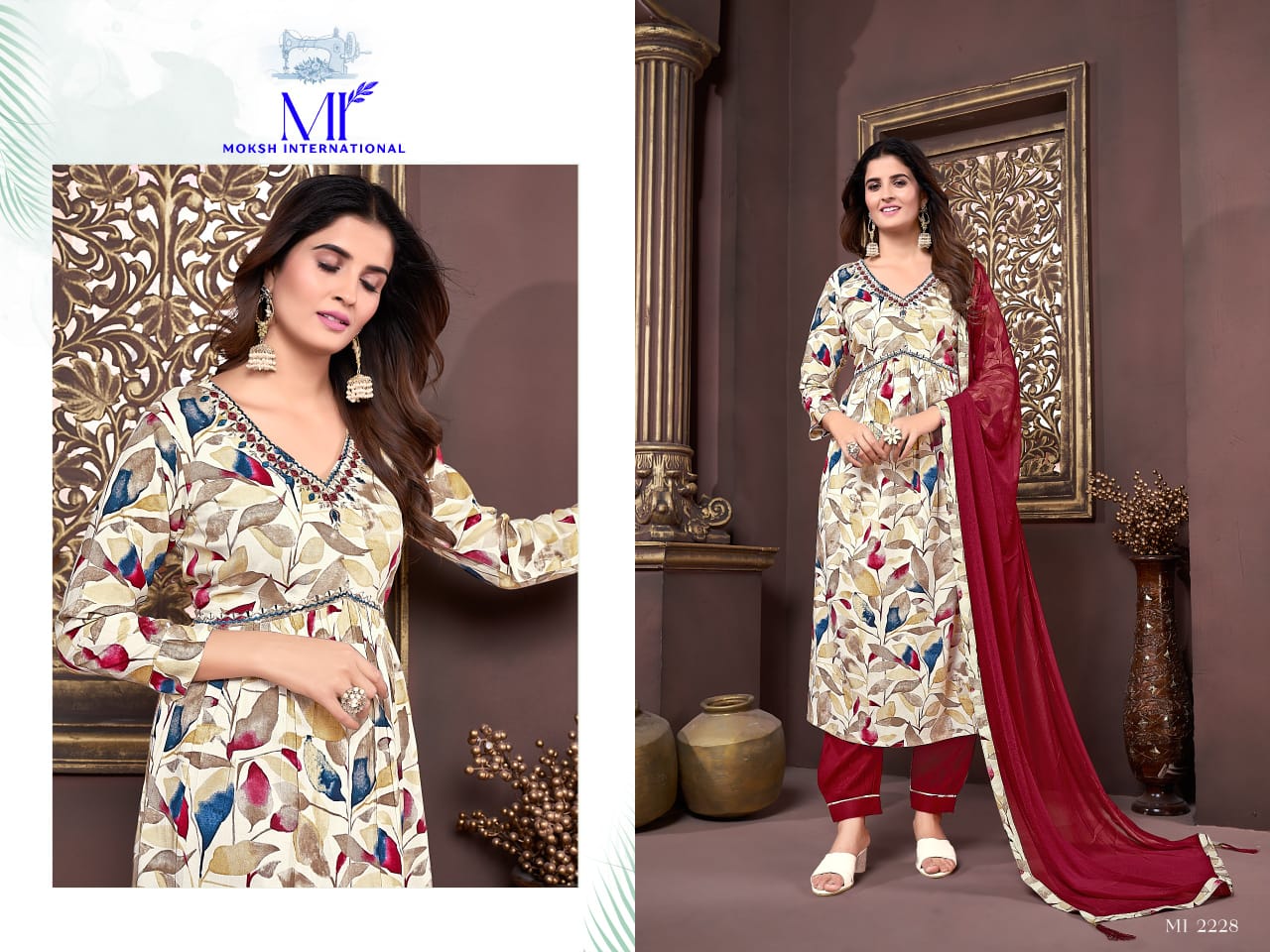 Moksh Afgani Alia Vol 1 Premium Rayon Kurti Bottom With Dupatta