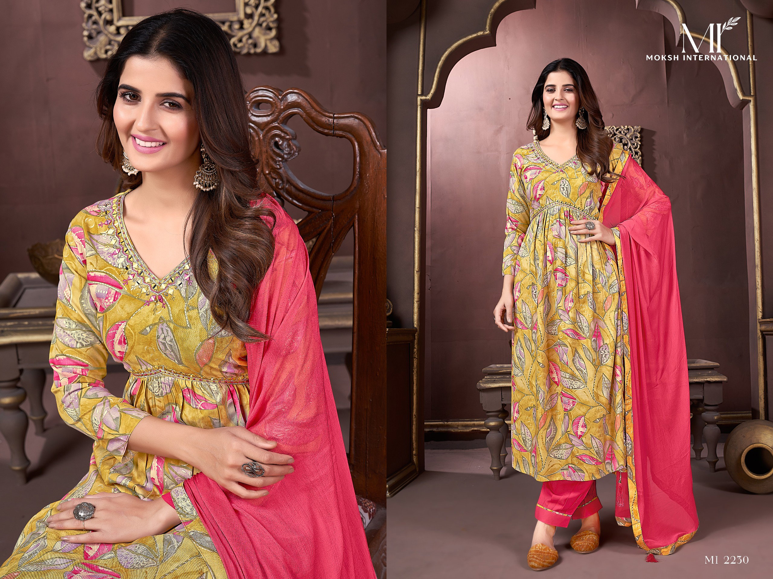Moksh Afgani Alia Vol 1 Premium Rayon Kurti Bottom With Dupatta