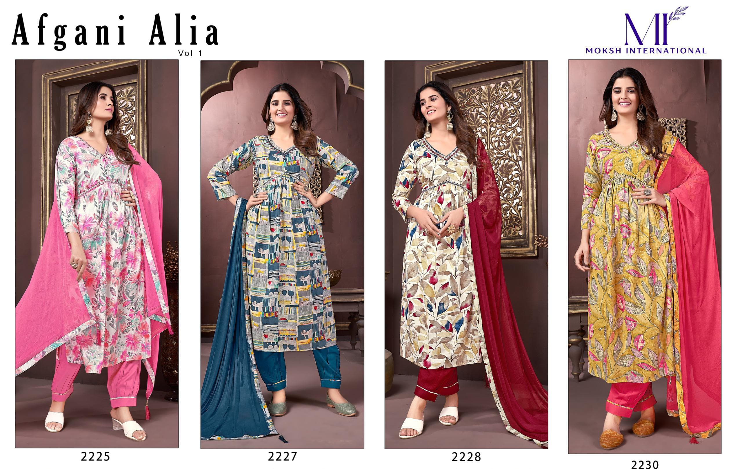 Moksh Afgani Alia Vol 1 Premium Rayon Kurti Bottom With Dupatta