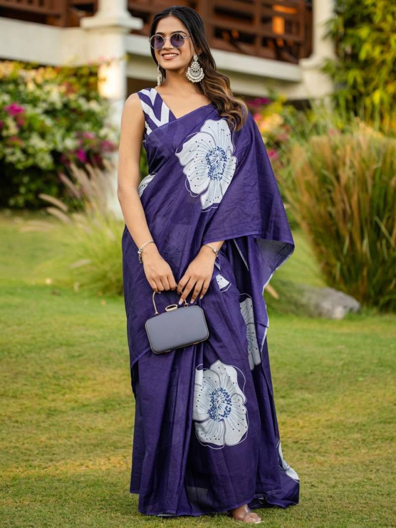 Bt 7102 Cotton Printed Party Wear Fancy Sarees Collection