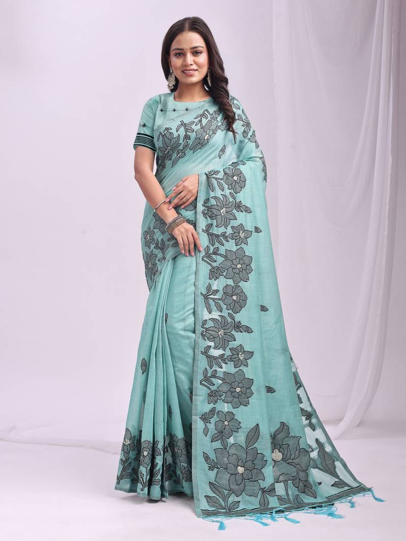 Ast Kashira Traditional Wear Stylish Linen Cotton Saree Collection