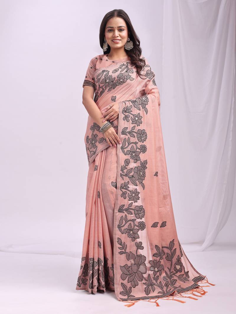 Ast Kashira Traditional Wear Stylish Linen Cotton Saree Collection