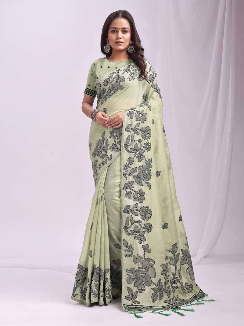 Ast Kashira Traditional Wear Stylish Linen Cotton Saree Collection