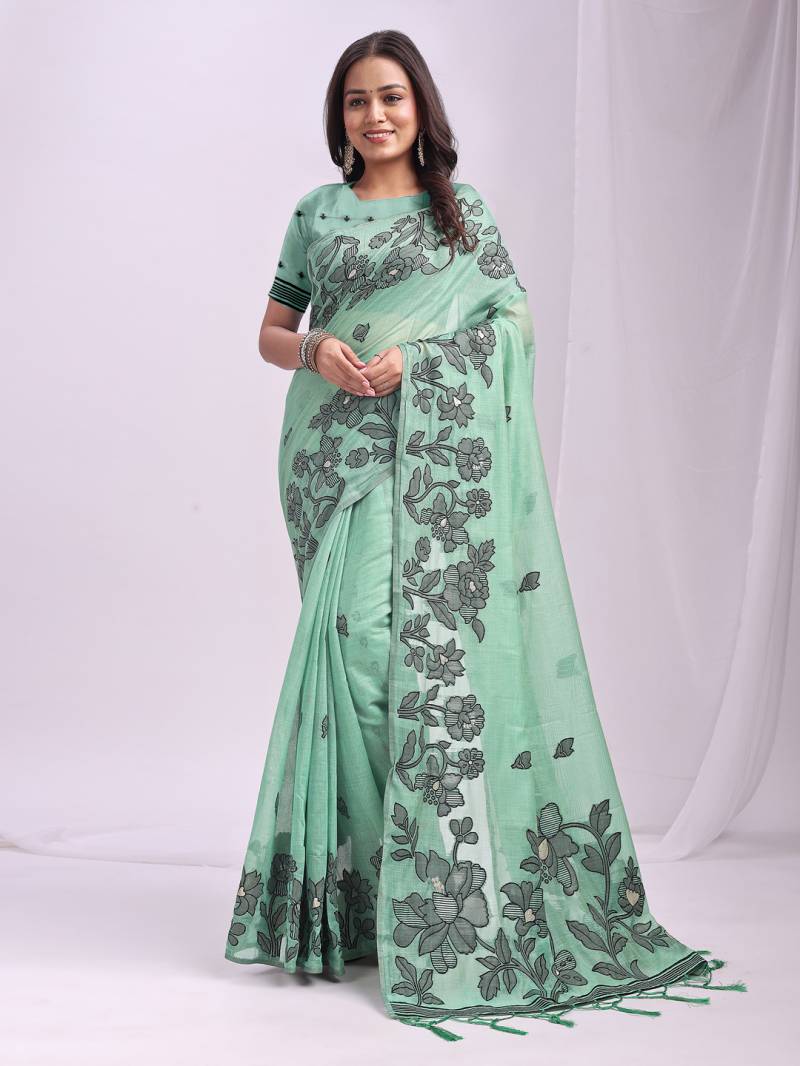 Ast Kashira Traditional Wear Stylish Linen Cotton Saree Collection