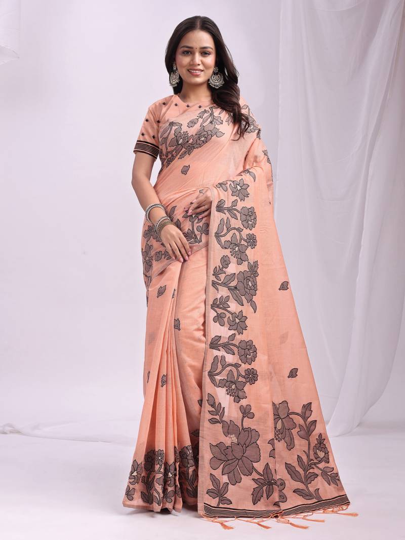 Ast Kashira Traditional Wear Stylish Linen Cotton Saree Collection
