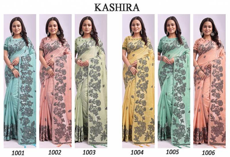 Ast Kashira Traditional Wear Stylish Linen Cotton Saree Collection