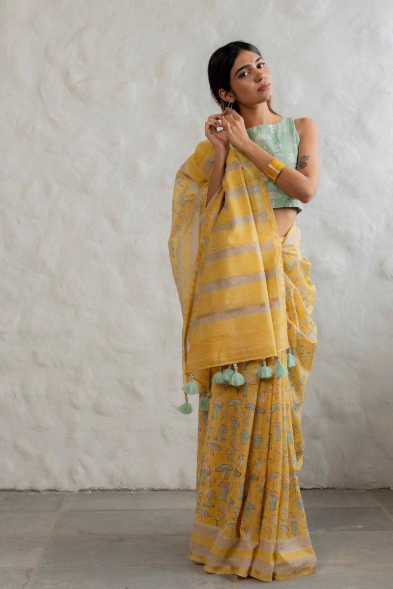 Kc 8006 Casual Wear Chanderi Linen Stylish Saree Collection