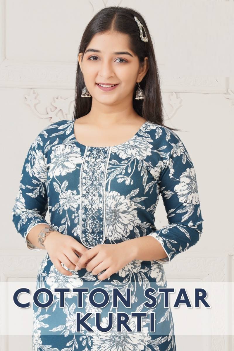 Cotton Star Kurti 9129 Rayon Printed Kurti Collection
