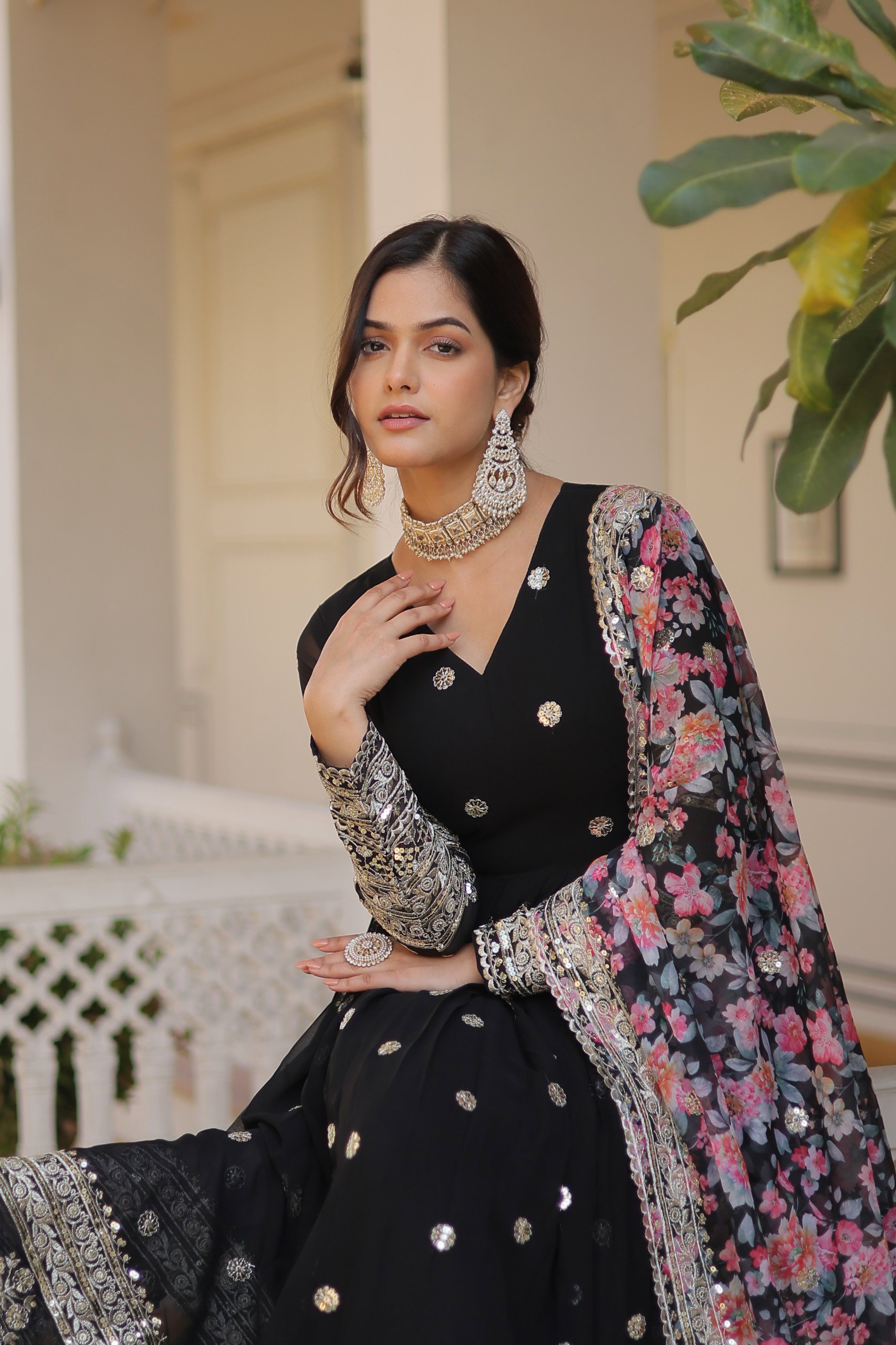 Lekha KA 1078 Faux Georgette Embroidery Zari Sequins Gown Collection