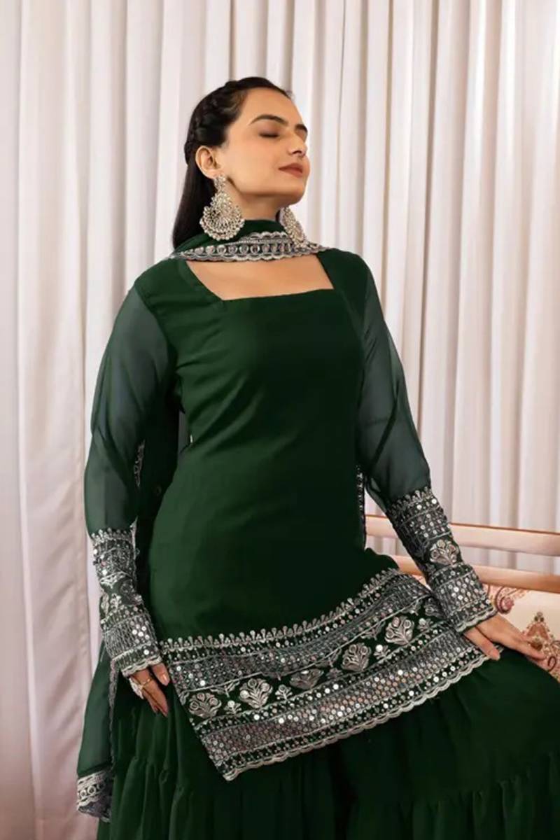 Yd 031 Beautiful Goergette Embroidered Salwar Suits Collection