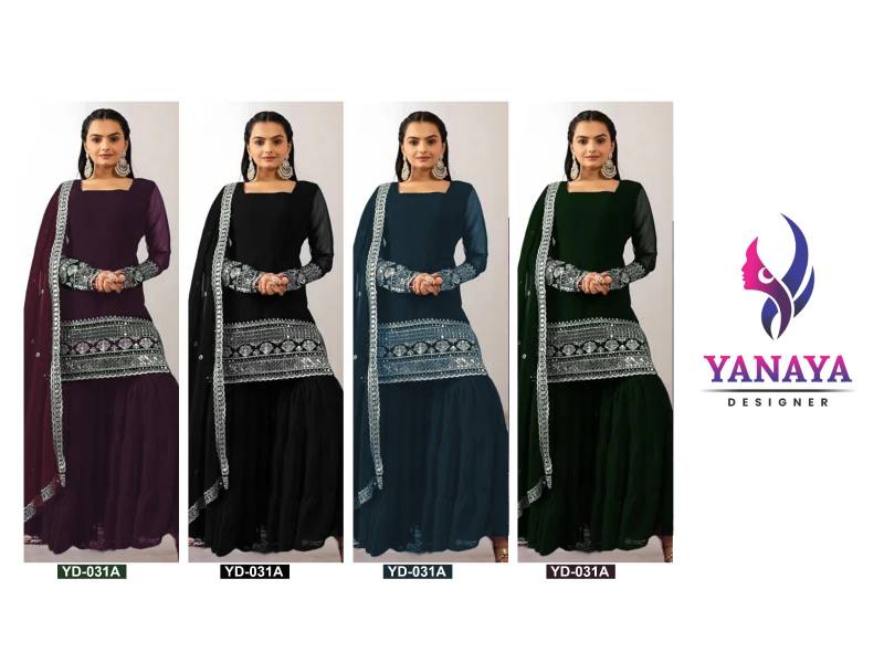 Yd 031 Beautiful Goergette Embroidered Salwar Suits Collection
