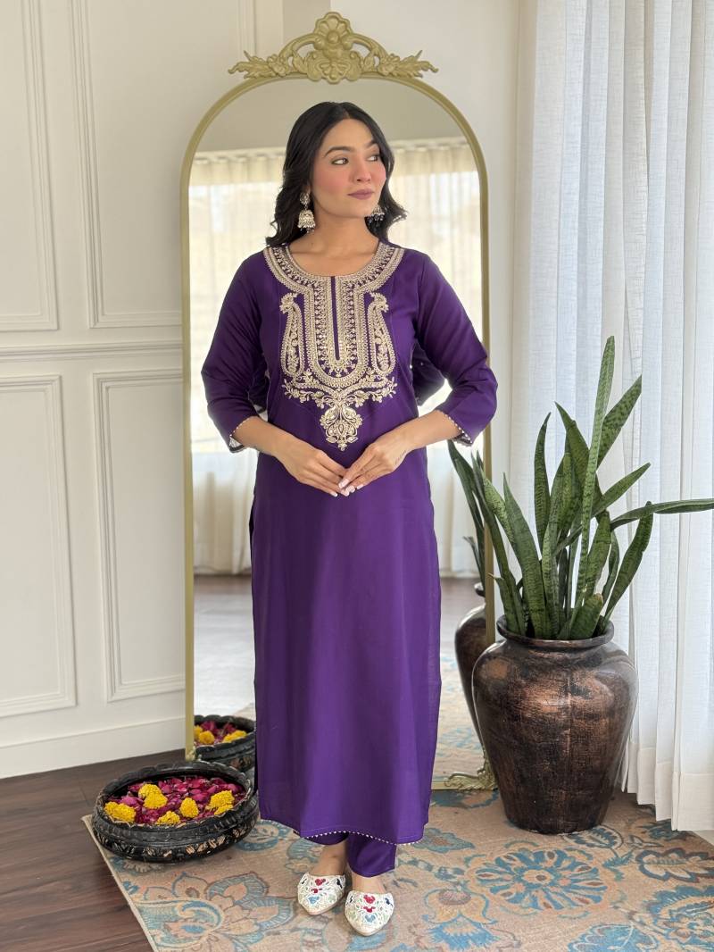 Dhruvi 305 Silk Fancy Neck Readymade Suit