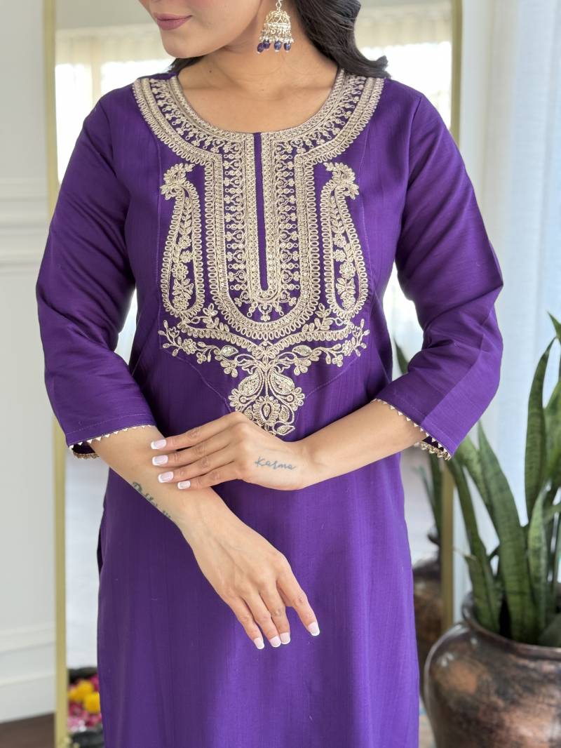 Dhruvi 305 Silk Fancy Neck Readymade Suit