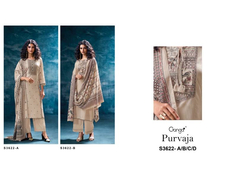 Ganga Purvaja Cotton Printed Embroidered Salwar Kameez