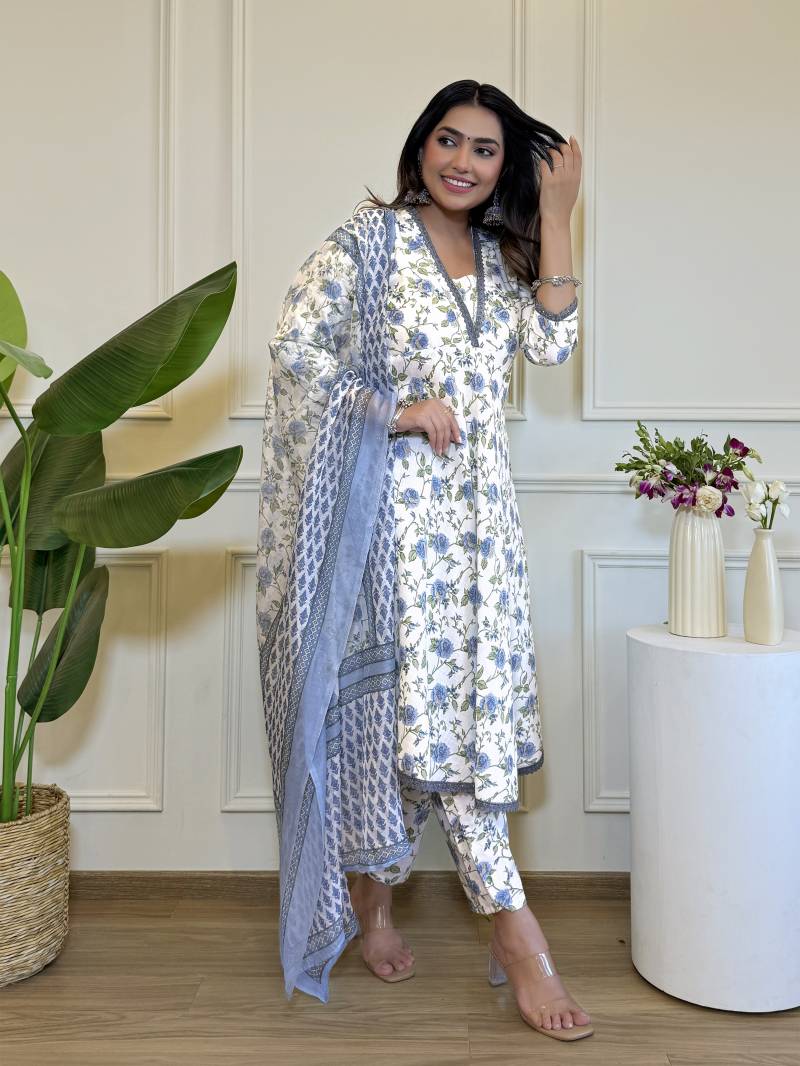Kamini 2 Cotton Slub Floral Printed Readymade Collection
