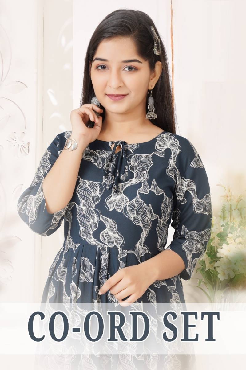 Co Ord Set 9128 Rayon Printed Western Collection