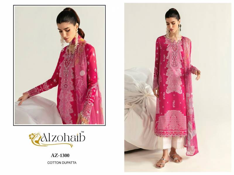 Alzohaib Az 1294 To 1300 Cotton Dupatta Pakistani Suits Collection