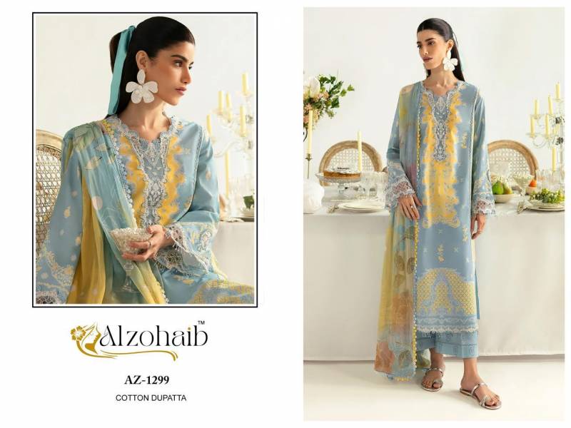 Alzohaib Az 1294 To 1300  Cotton  Dupatta Pakistani Suits Collection