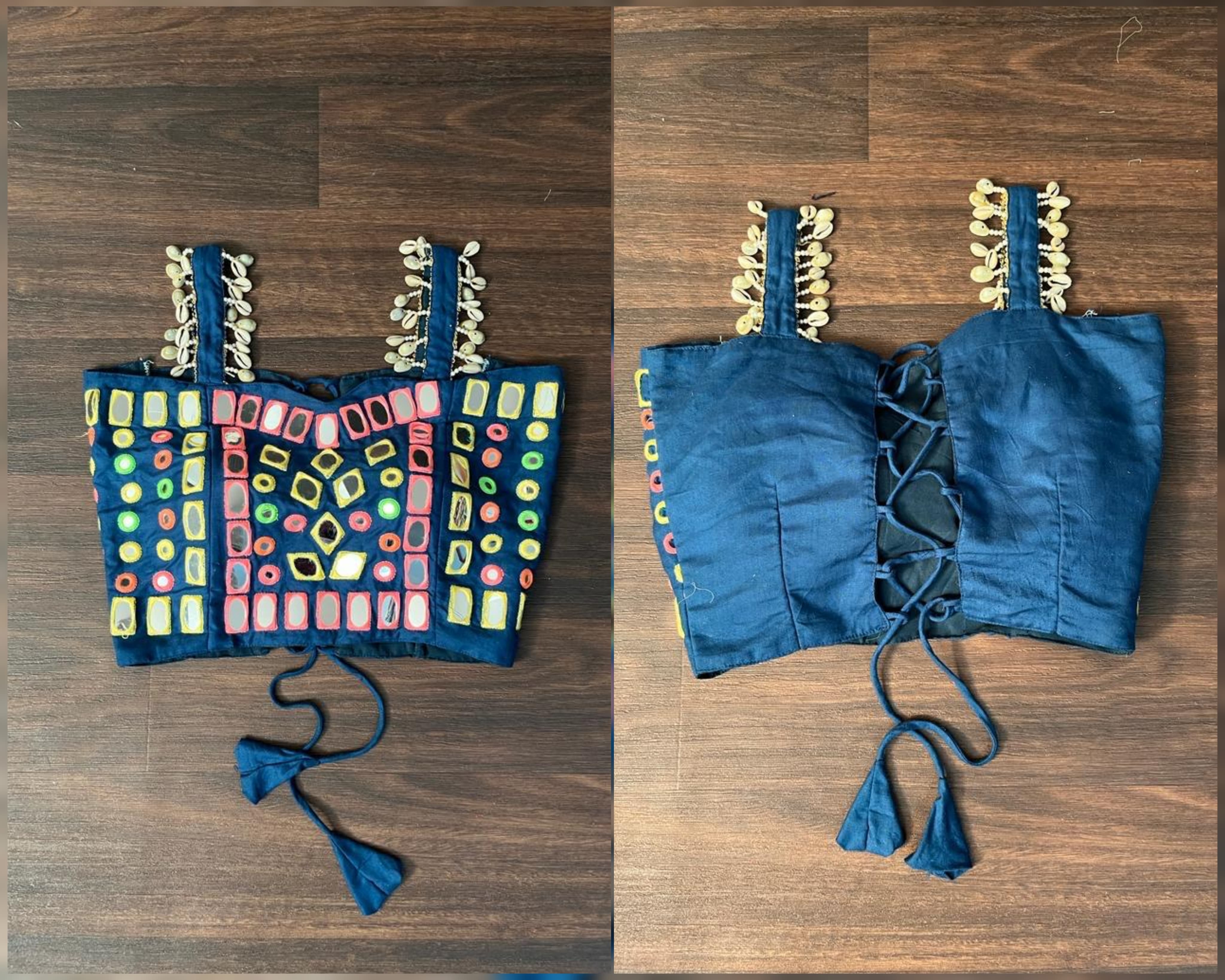Lekha KA Navratri Special Rayon Real Mirror Work Readymade Blouse