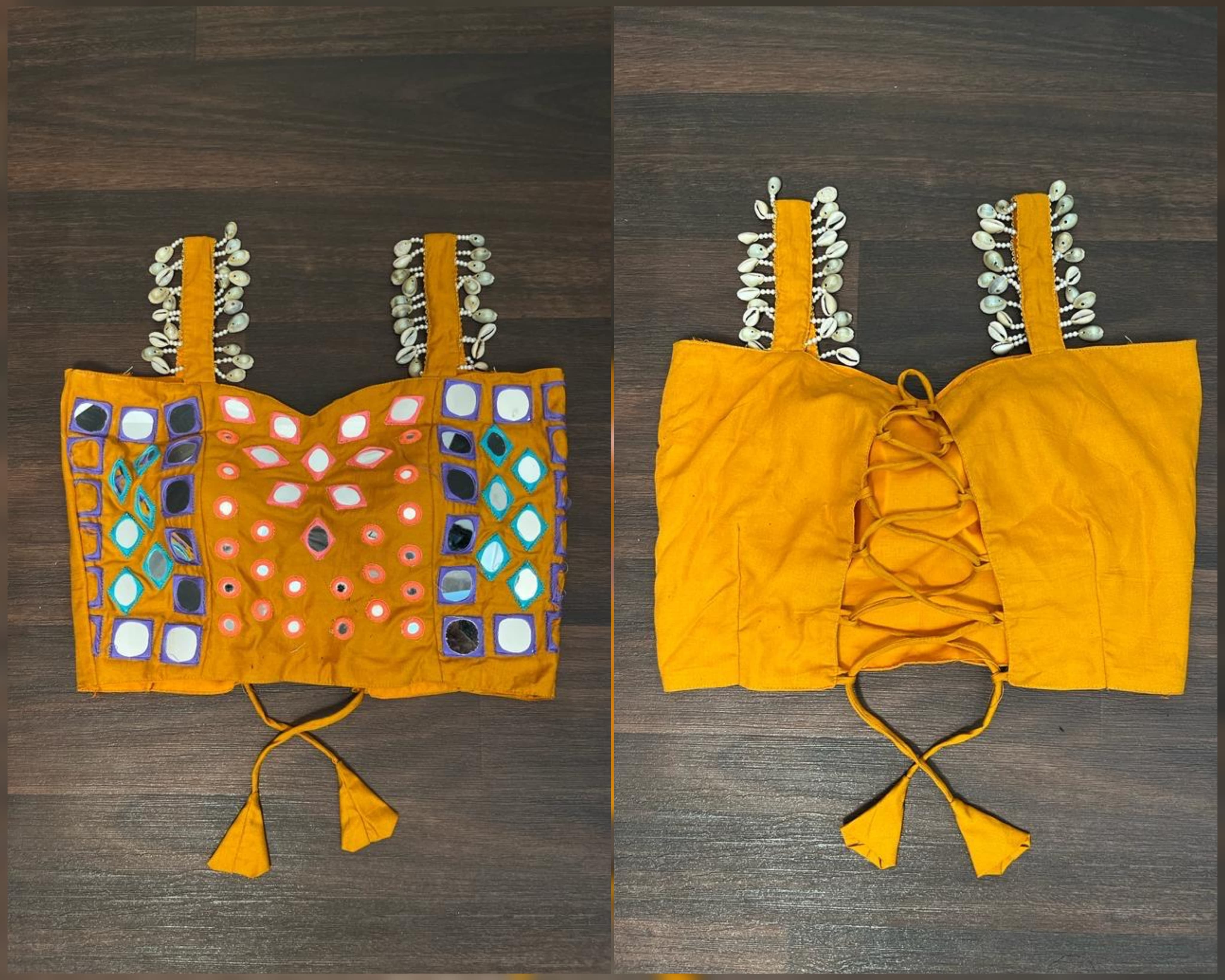 Lekha KA Navratri Special Rayon Real Mirror Work Readymade Blouse